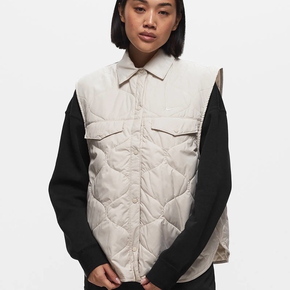 NWT Nike Sportswear Essentials Women’s Beige Vest, Size Large - Picture 4 of 10